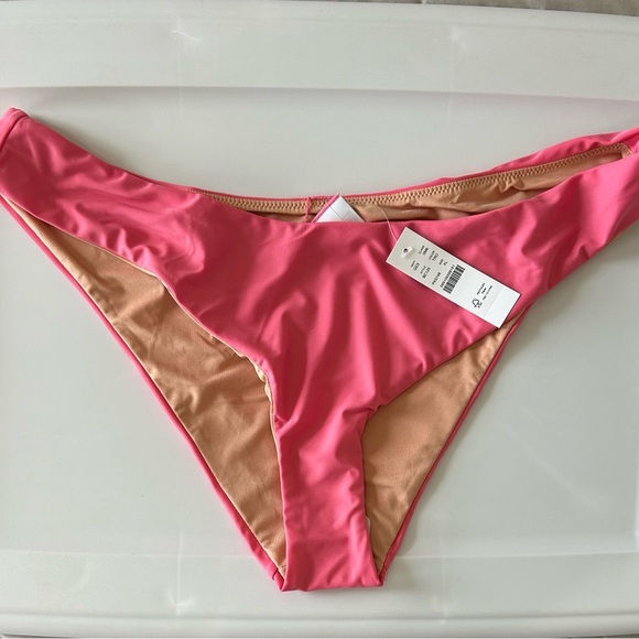 NWT J. Crew Tea Rose Pink Curved Waist Cheeky Bikini Bottoms - Picture 2 of 3